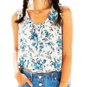Urban Outfitters Cooperative Tank Top Floral Crop Sleeveless boho chic western